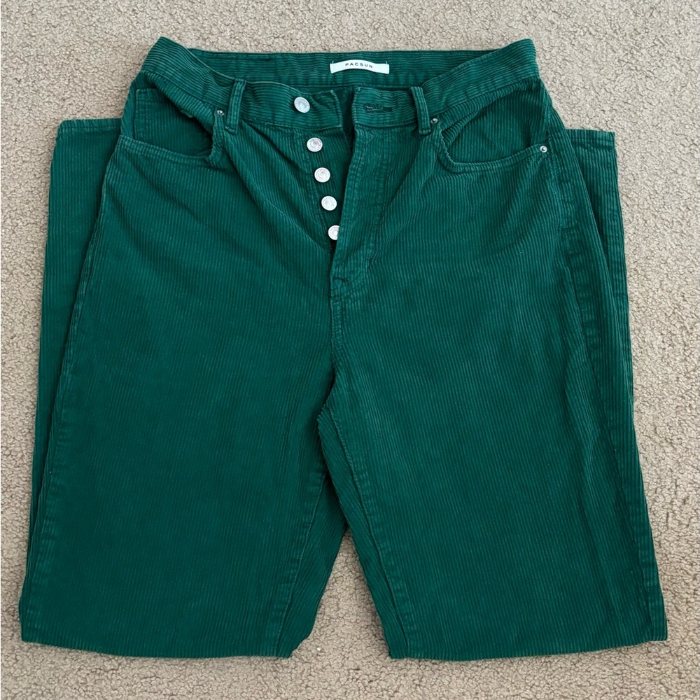 Green corduroy